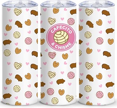 Cute Mexican Coffee Mugs,20 Oz Insulated Stainless Steel Cafecito Y Chisme Tumbler with Lid,Funny Travel Coffee Cup for Hot or Iced Drinks,Mexican Gifts for Women Mom Girl Friends Birthday Party,1 Pcs