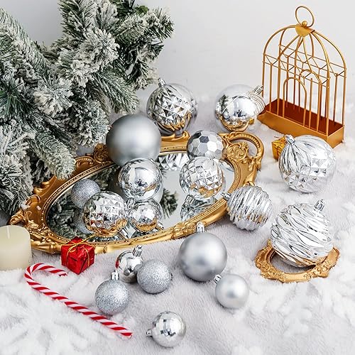 Miniatura 365 de XmasExp Juego de 24 mini esferas de Navidad inastillables para bolas de árbol de Navidad de 1.181 in/1.18 pulgadas (oro rosa)