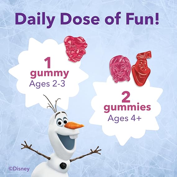 Lil Critters Disney Frozen Kids Multivitamin Gummies | 60 Count | Gummy with Vitamin A, B, C, D, E | Assorted Fruit Flavors | 11 Essential Nutrients | Gluten and Dairy-Free Children's Daily Supplement