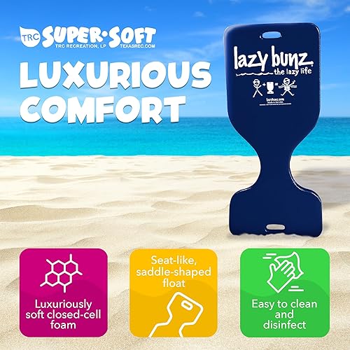 Miniatura 3 de TRC Recreation 8602125 Lazy Bunz 35 pulgadas de largo adulto y niño confiable cómodo silla de montar espuma resistente al agua flotante asiento y