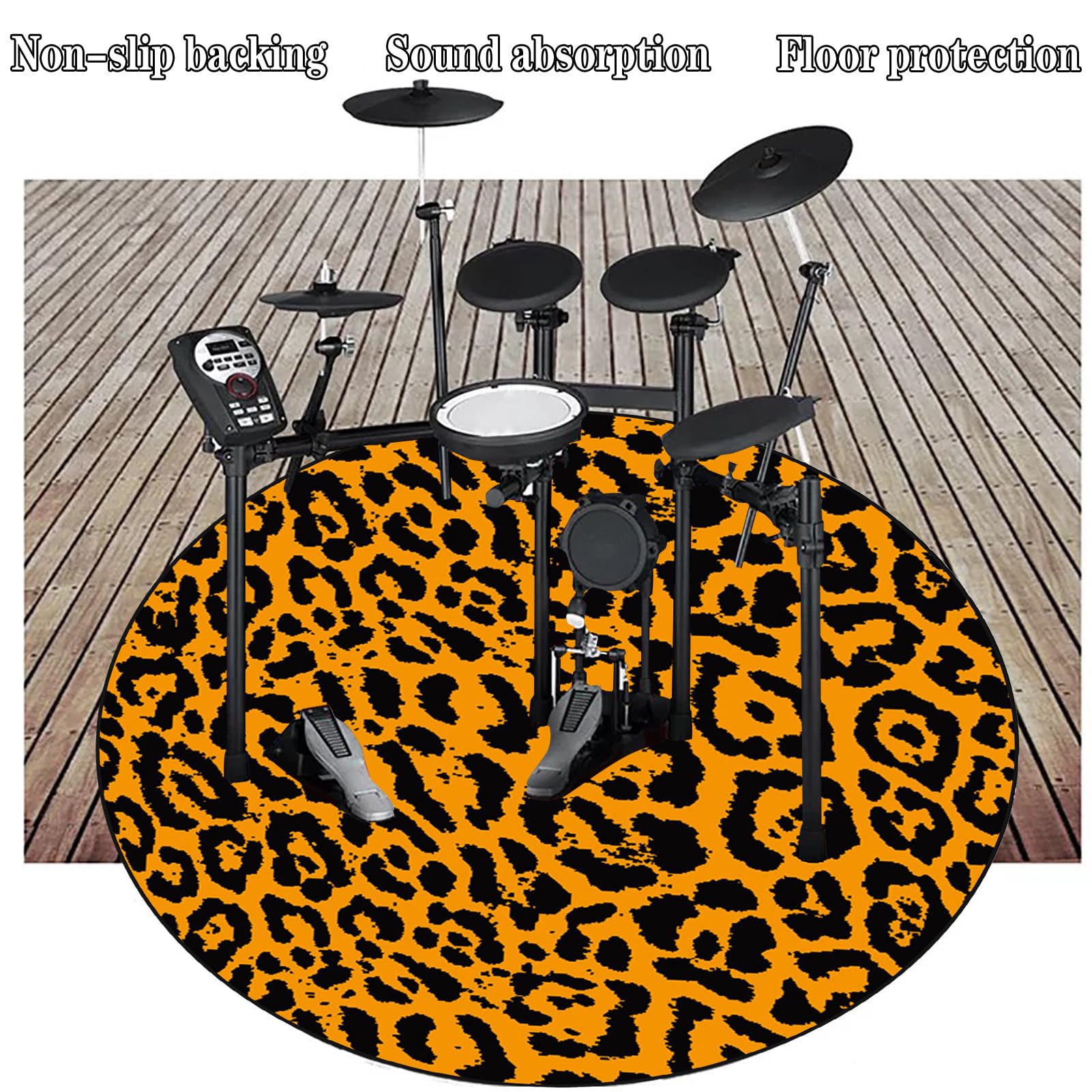 160 cm Mata perkusyjna i perkusyjna - okrągła antypoślizgowa dźwiękoszczelna mata bębnowa - profesjonalna mata jazzowa do dużych skarbów i innych instrumentów muzycznych