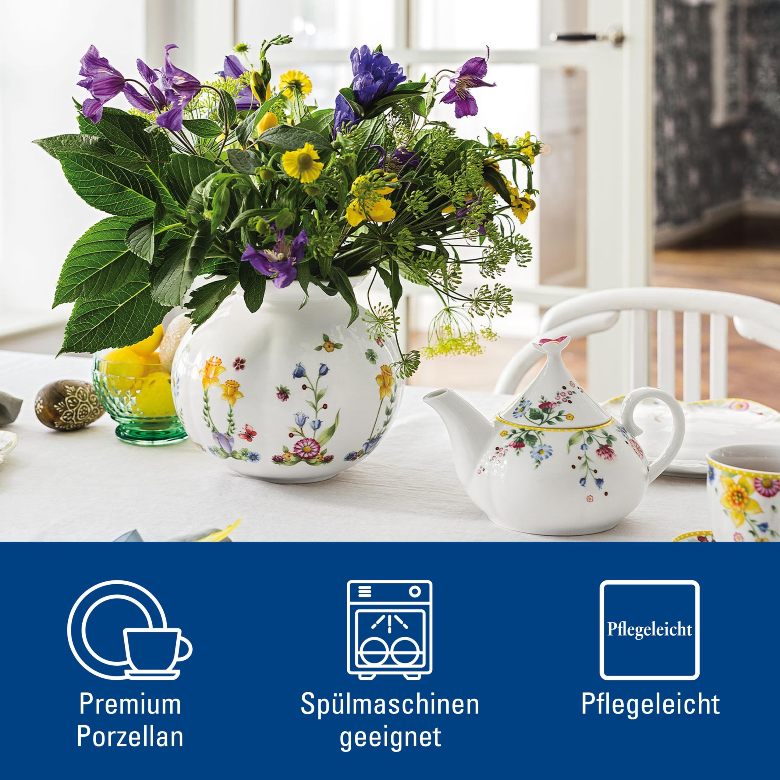 Villeroy & Boch - Spring Awakening Große Vase Bunt, Oster Deko, Deko Ostern, Ostern Deko, Deko Wohnzimmer, Esszimmer Deko, Deko Wohnung, Ostern Geschenk, Premium Porzellan