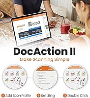 Vista 4 de Plustek PS188 High Speed Double-Sided Color Document Scanner, with Automatic Document Feeder (ADF), 30 Pages Per Minute, Support Windows 7/8/10/11