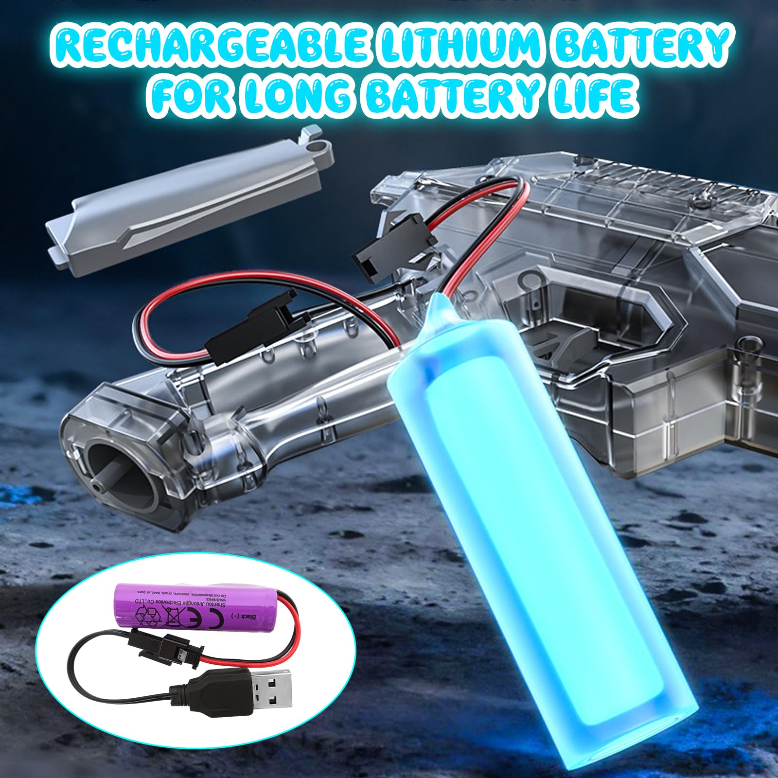 Pistola de Agua eléctrica, Pistola de Agua motorizada de Largo Alcance con Pistolas realistas, bozal, Llama, Recargable, Pistola de Agua automática, Juguetes de natación