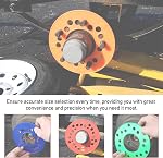 Eaacaa 4Pcs Guides de mesure du motif de boulon de roue 4 | 5 | 6 Outil de mesure de la lug - SAE & Modèle de modèle de bolt métrique, Remorque précise, Voiture,SUV Jeu d'outils pour le cercle de boulons d'essieux