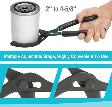 DURATECH 12 Inch Oil Filter Pliers & 3 Jaw Adjustable Oil Filter Wrench