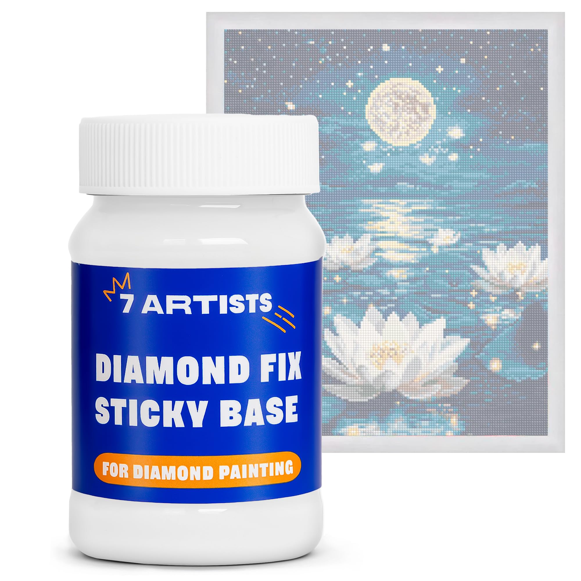 7 Artists Diamond Art Glue 100 ml – Clear Liquid Diamond Painting Glue for Dimond Art for Adults | Sticky Base for Dimond Gem Painting Small and Large Accessories