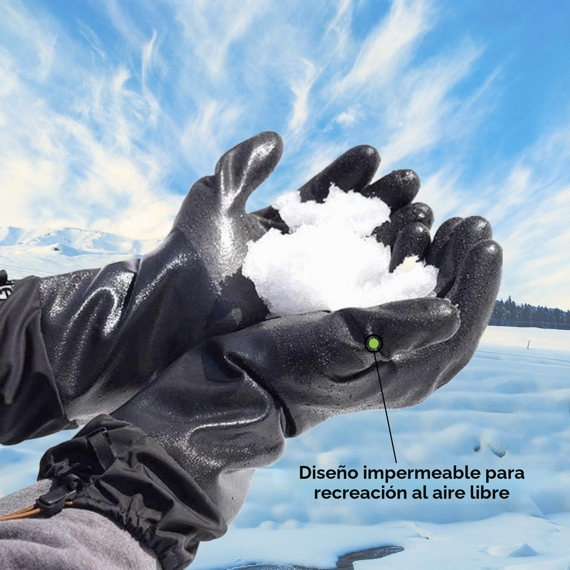 SHOWA 282-02 Gants de Travail imperméables et Respirants isolés Avec Manchette allongée, Noir, Taille M