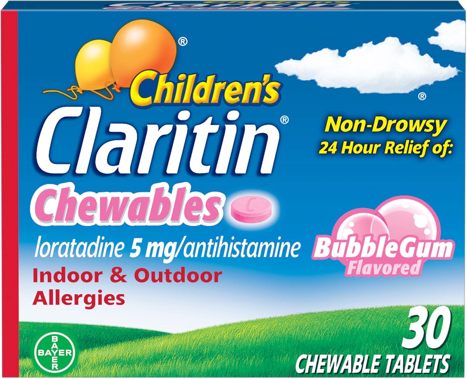 Claritin Children's 24 Hr Allergy Relief Bubble Gum Flavor