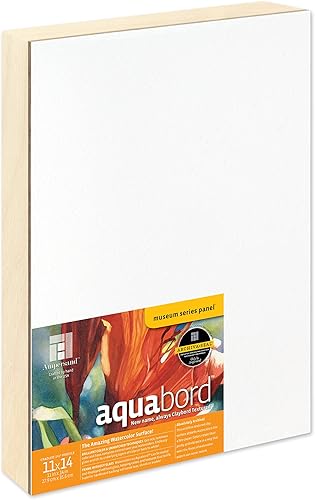 Miniatura 44 de Ampersand Art Supply Panel de pintura de acuarela: Serie Museo Aquabord, perfil plano de 1/8 pulgadas, 6 "x 6" - Paquete de 4