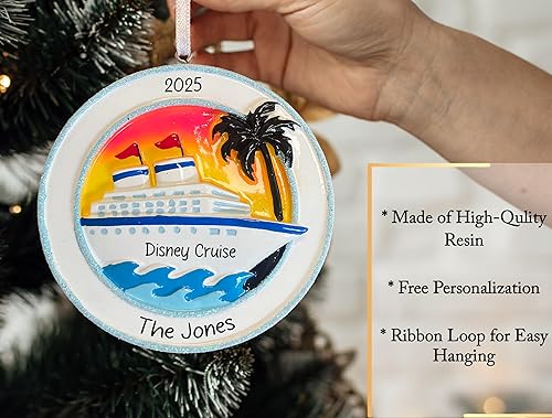 Miniatura 3 de Adorno de Navidad personalizado de crucero 2025 Decoración de árbol de Navidad de viaje de vacaciones de crucero Regalo de recuerdo de carnaval de