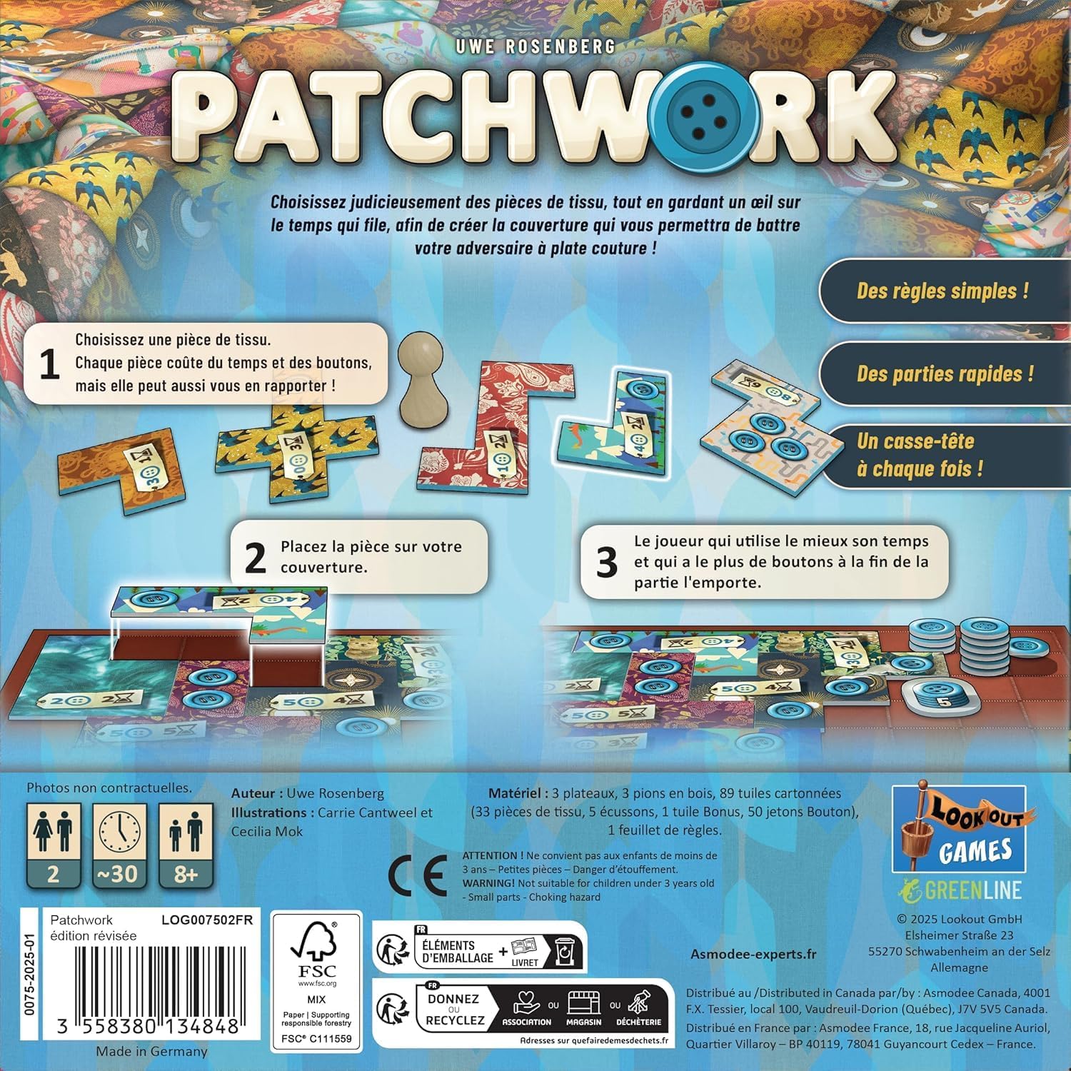 Patchwork — le jeu installe (vue 2)
