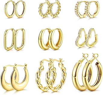 ECHTE Gelb GOLD 585 CREOLEN OHRHÄNGER OHRSTECKER OHRRINGE HERREN DAMEN KINDER EB