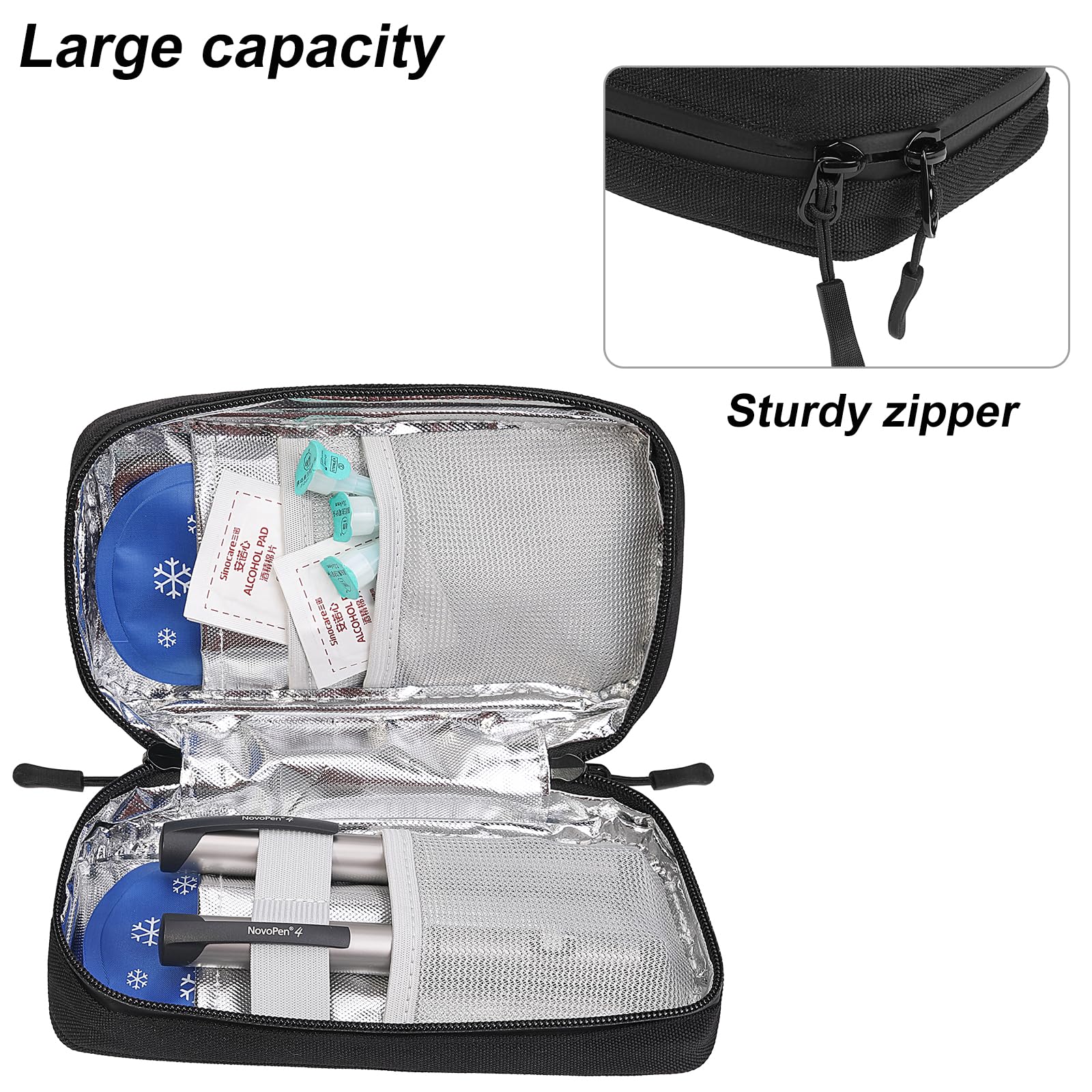 JAKAGO Waterproof Insulin Cooler Travel Case,Lightweight and Super Strong Insulation Insulin Pen Case - Image 3