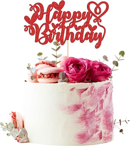 24 piezas de decoración para cupcakes con purpurina para el día de San Valentín, diseño de corazón con texto en inglés "I Love You", decoración para