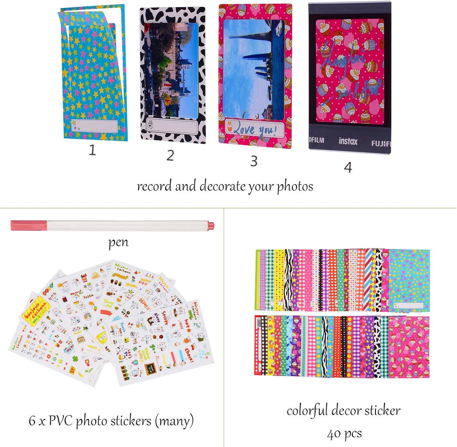 Tiessic Instax Mini 11 Accessories Compatible with Fujifilm Instax Mini 11 Instant Camera with Instax Mini 11 Case,64 Photos Mini Photo Album,etc.(Grass，14 Items)