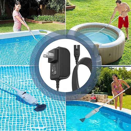 Miniatura 5 de Cargador para Intex 28620EP 28620-EP Adaptador ACDC Cable de alimentación de vacío de piscina recargable de mano con certificación UL de 6.0 pies