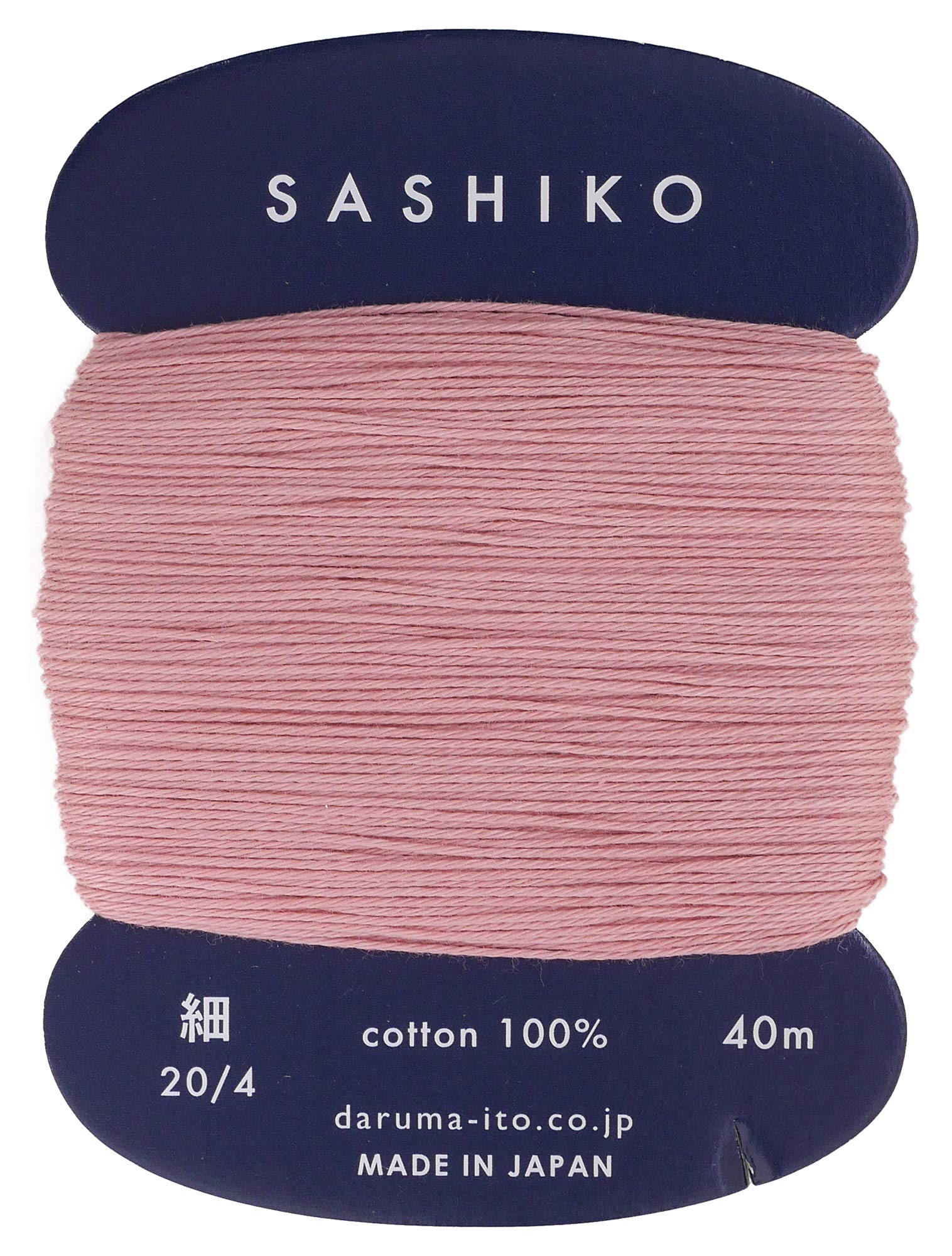 Sashiko Thread Thinner Weight 40m Col. 211" Greyish Pink Japanese Embroidery & Quilting by Yokota, Plum Pink, Thin 40M Card