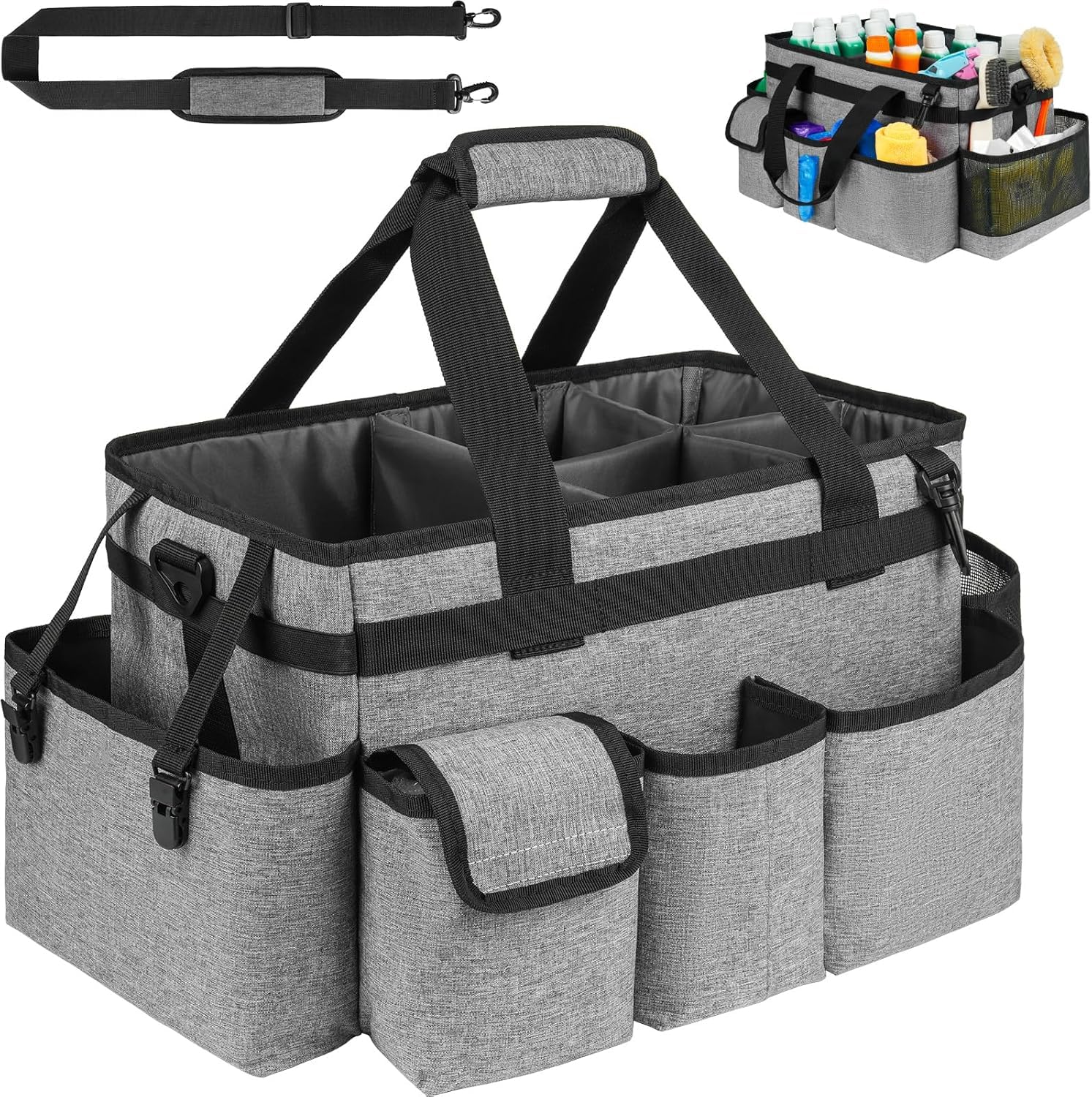 Sac de nettoyage XL avec poignée pour femmes de ménage, noir