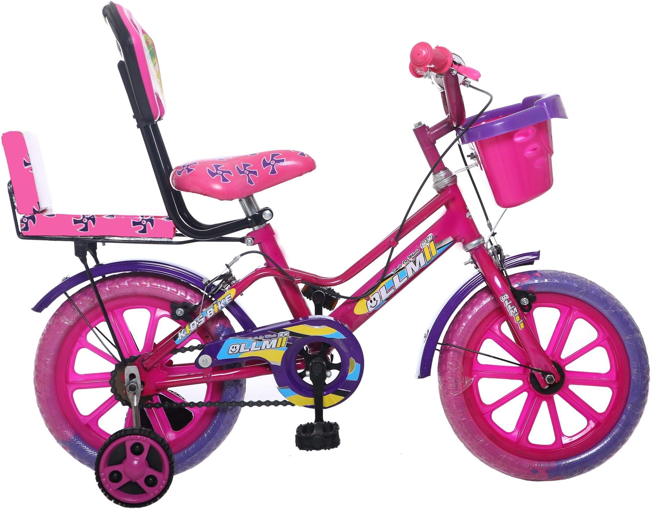 Ollmii™ 14 Inches Kids Cycle (Pink) for 3 to 5 Years