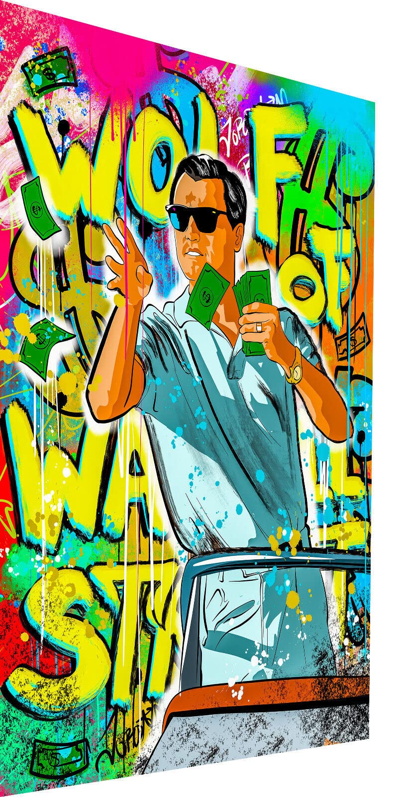 Magic Canvas Art Wolf Wall Street Auto Pop Art Canvas Print 1