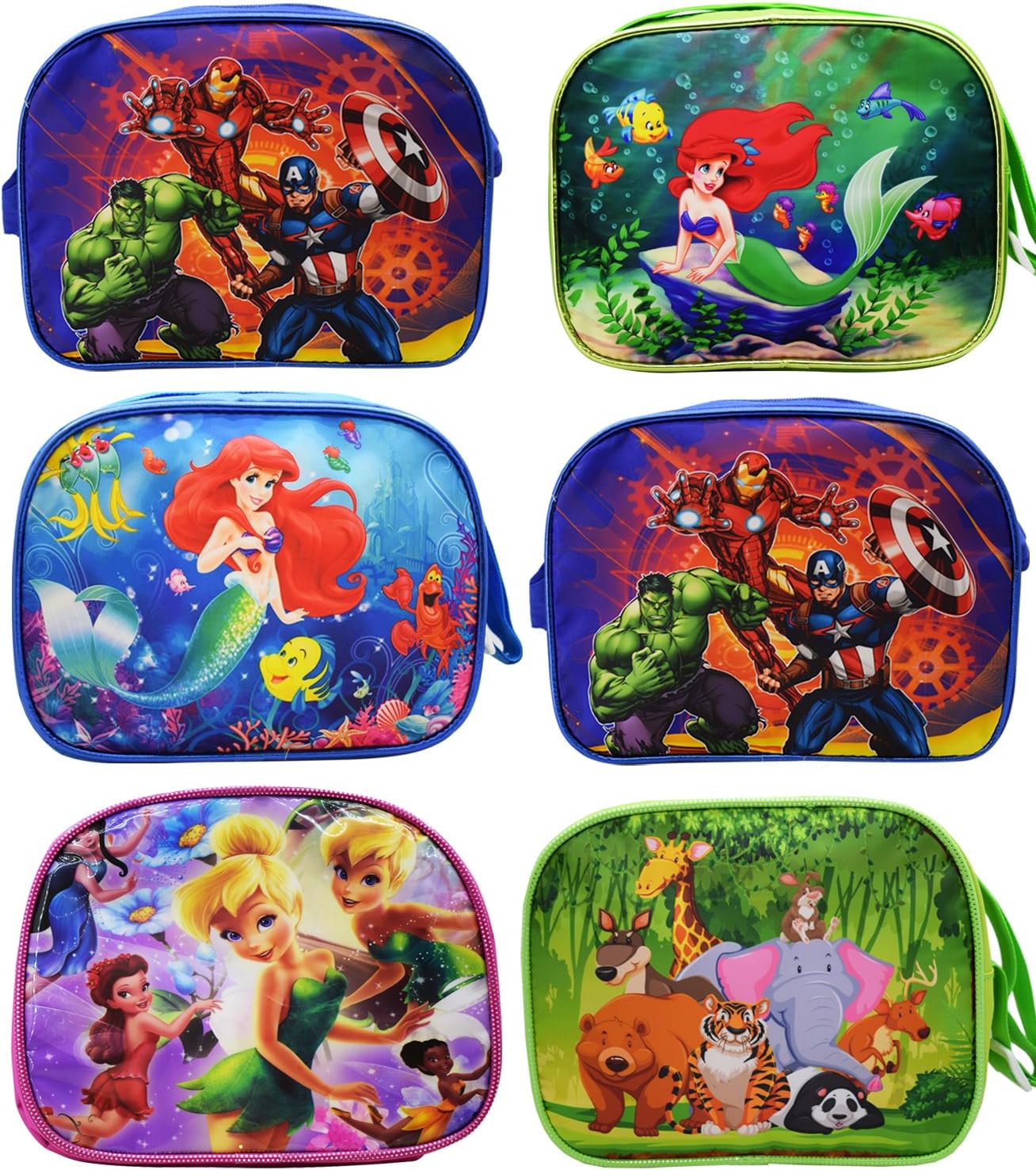 Asera Polycotton Birthday Return Gifts Sling Bag/Picnic Bag Mix Design Theme Bag for Kids, Multicolor