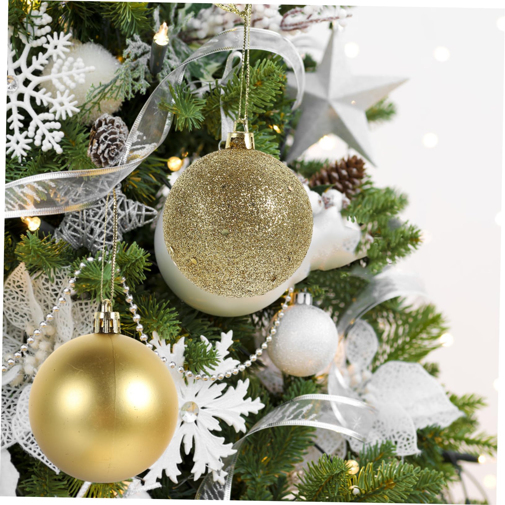IMIKEYA 100pièces Boîte de Décorations de Noël Suspendues pour Sapin de Noël Pendentifs Décoratifs pour Arbre
