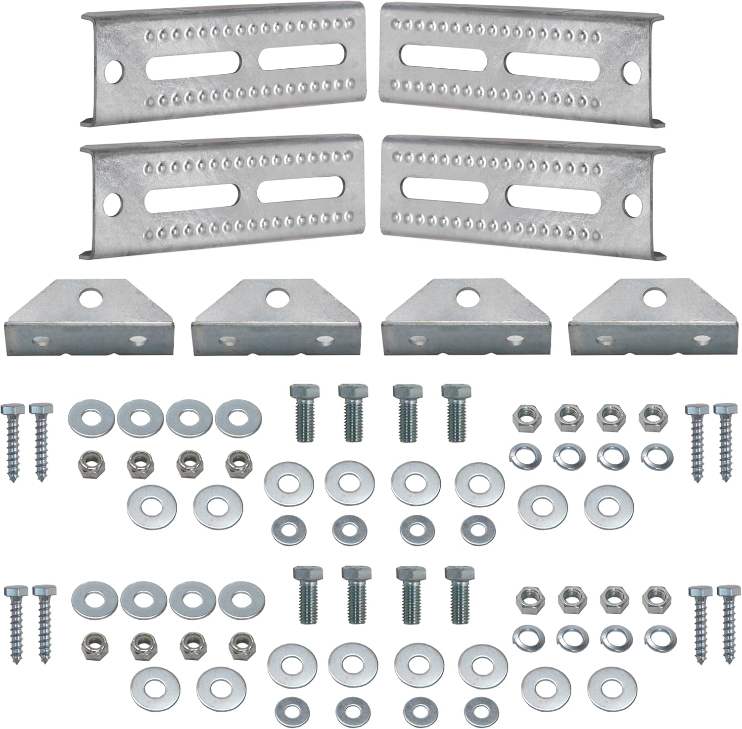Extreme Max 3006.7002 8" Galvanized Swivel-Top Bunk Bracket with Hardware – 2-Pack – Fits 1.5" x 3" Boat Trailer Crossmembers