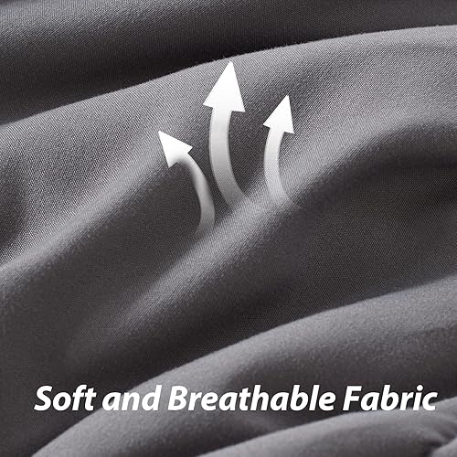 Miniatura 6 de SunStyle Home Juego de edredón tamaño individual, edredón alternativo ligero de plumón liso de 2 piezas, juego de ropa de cama reversible suave para