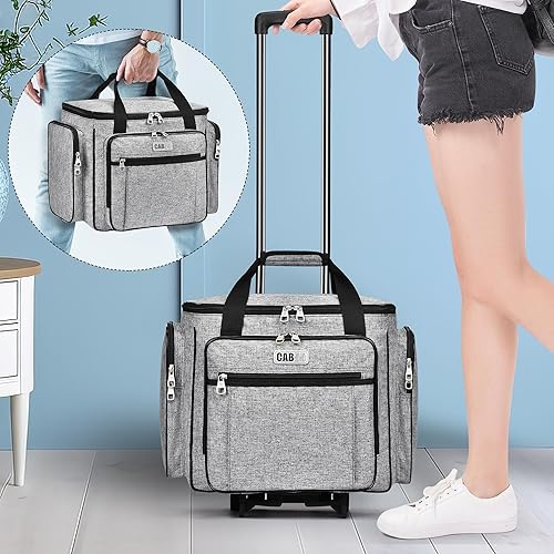 Miniatura 7 de CAB55 Bolsa de manualidades con ruedas, bolsa de mano con ruedas para mujer, bolsa de profesor con ruedas y camiones de mano plegables extraíbles,