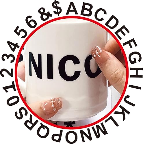 Calcomanías de números y letras de 1 pulgada, letras adhesivas resistentes al agua, calcomanías de letras, parches de letras adhesivas, letras de