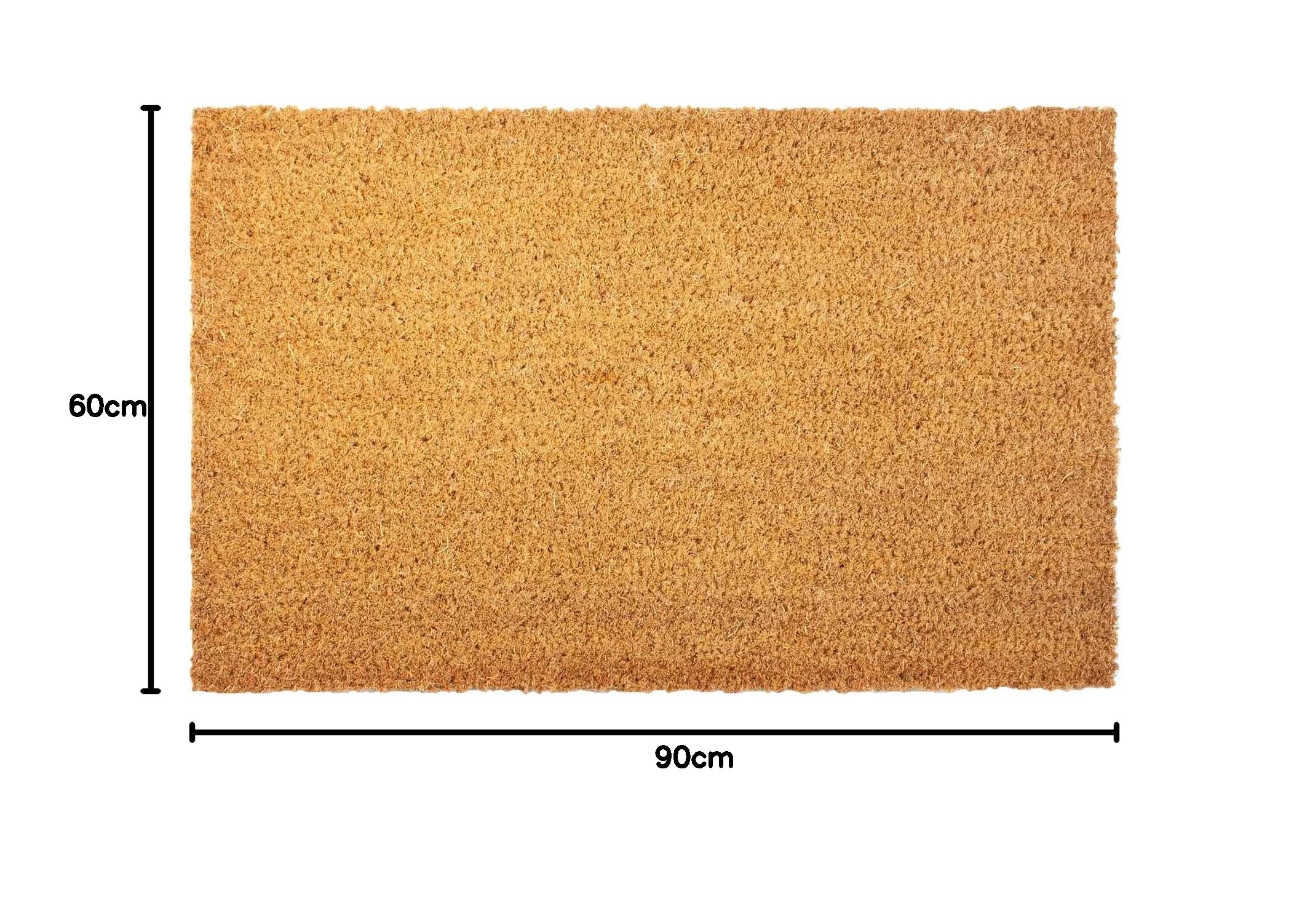 KARAT - Paillasson - Tapis de porte - En coco - Avec dos antidérapant (naturel, 60 x 90 cm, 1,7 cm)