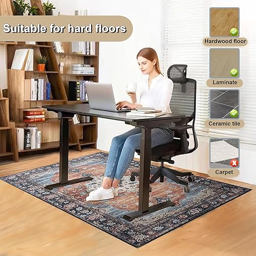 Miniatura 4 de Tapete para silla de oficina para suelo de madera dura, 36 x 48 pulgadas, tapete resistente para silla de escritorio para madera dura, protector