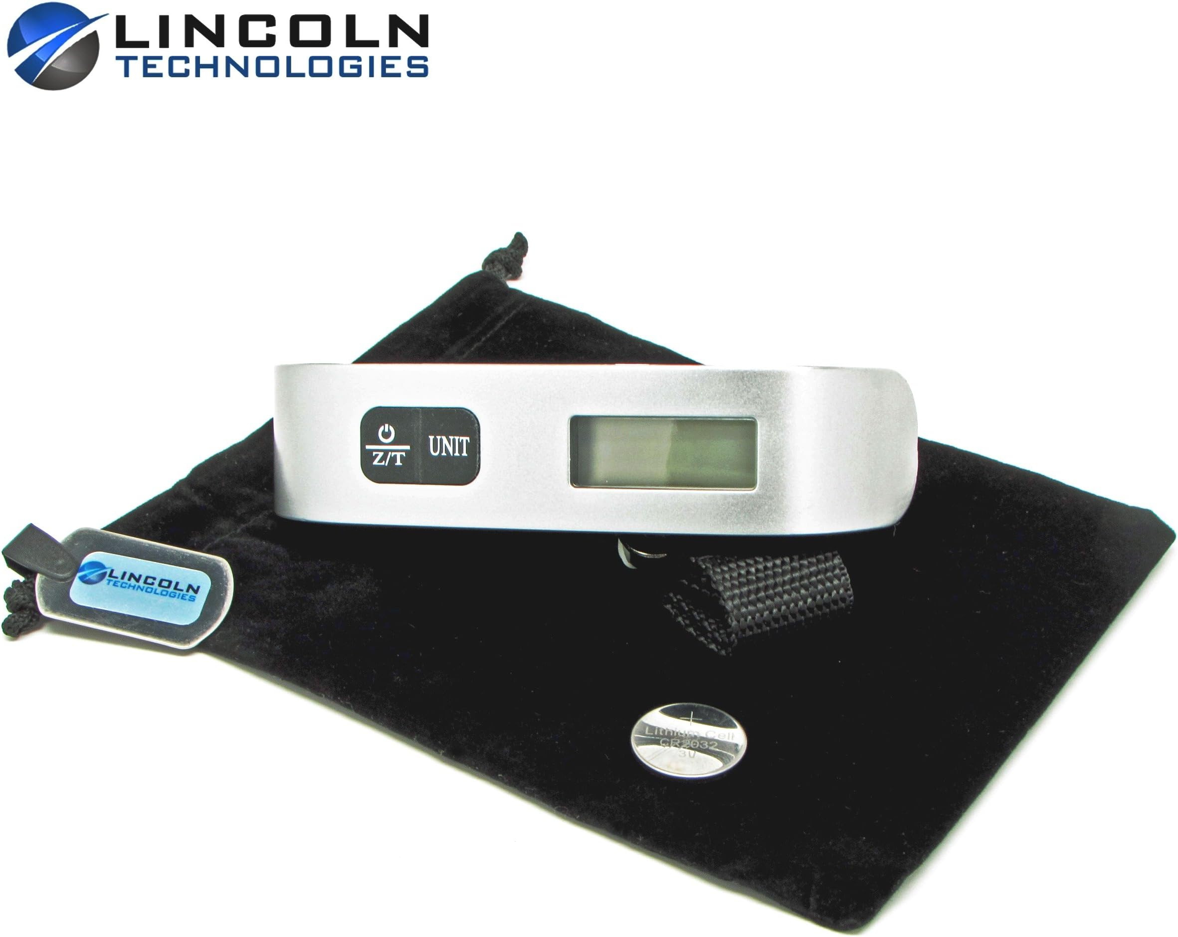 Portable Luggage Scale Digital Travel Gear By Lincoln Technologies. Lightweight Suit Case Scale Includes FREE Battery & Protective Pouch. The Hanging Luggage Weighing Scale Is The Perfect Travel Accessory. Travel Gadgets Help Reduce Baggage Fees.