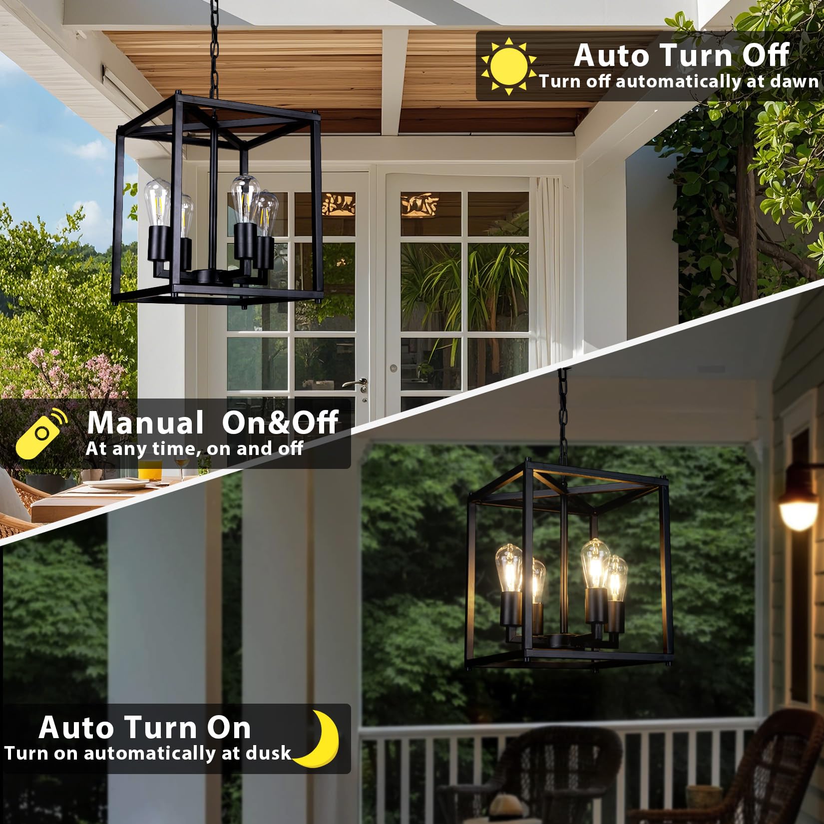 Lámpara de araña solar para exteriores, luces de cenador para exteriores, impermeable, lámpara colgante solar, lámpara de araña al aire libre para cenador, pérgola, decoración de toldo