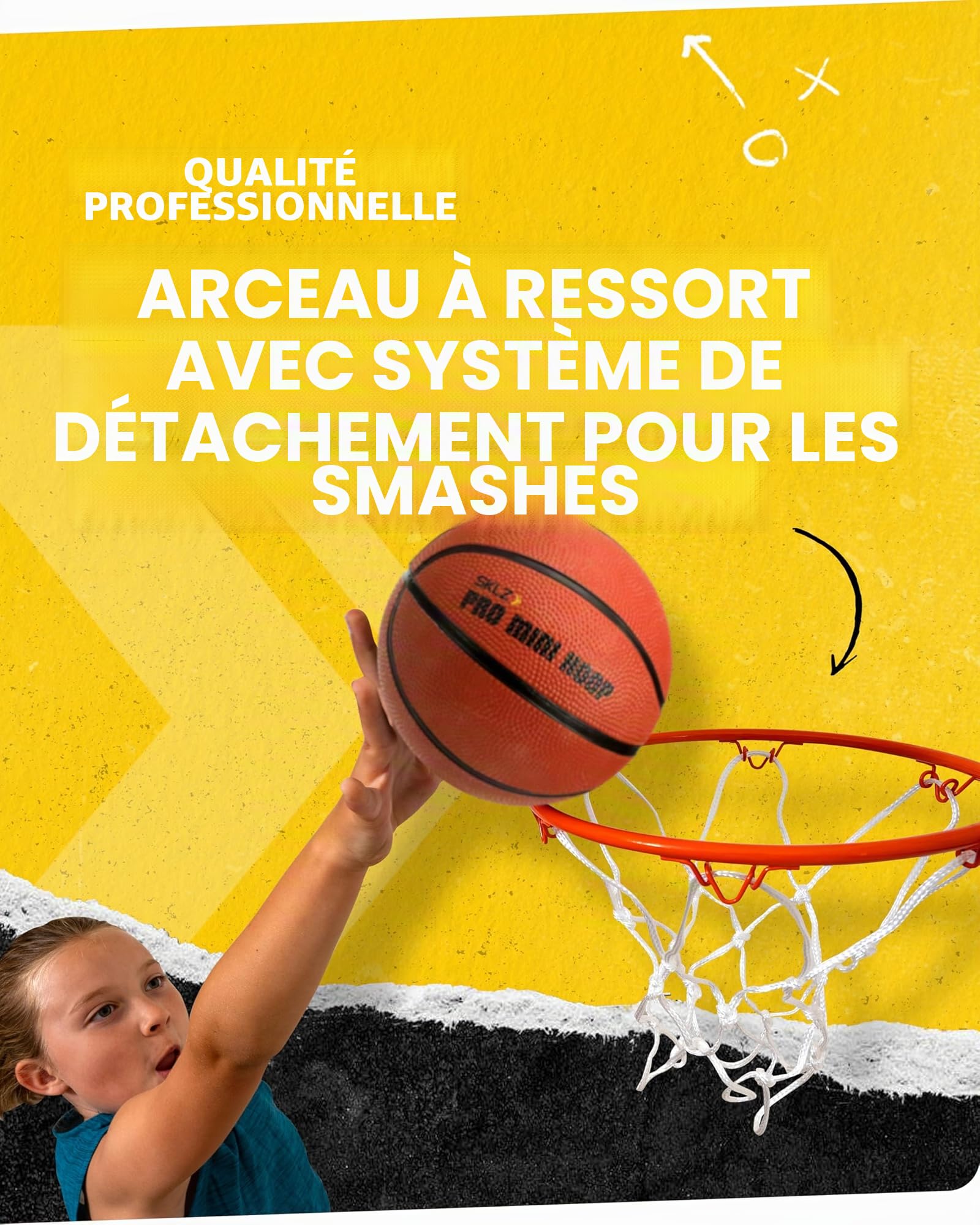 SKLZ Pro Mini Hoop - Ensemble de Basketball avec Panneau Antichoc