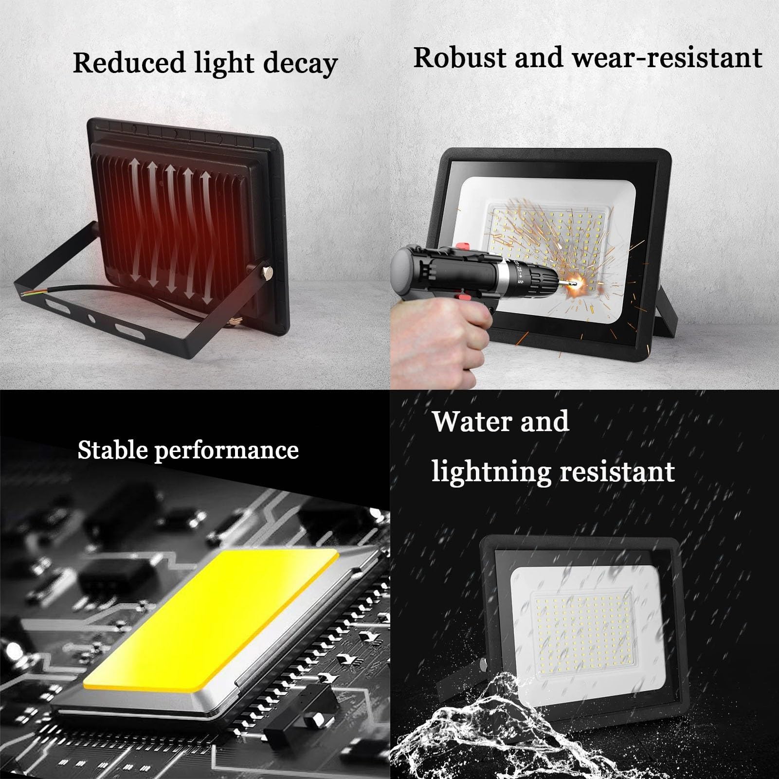 Zewnętrzny reflektor punktowy Cienki, zewnętrzny, wodoodporny ，Reflektory(Neutral Light,20W)