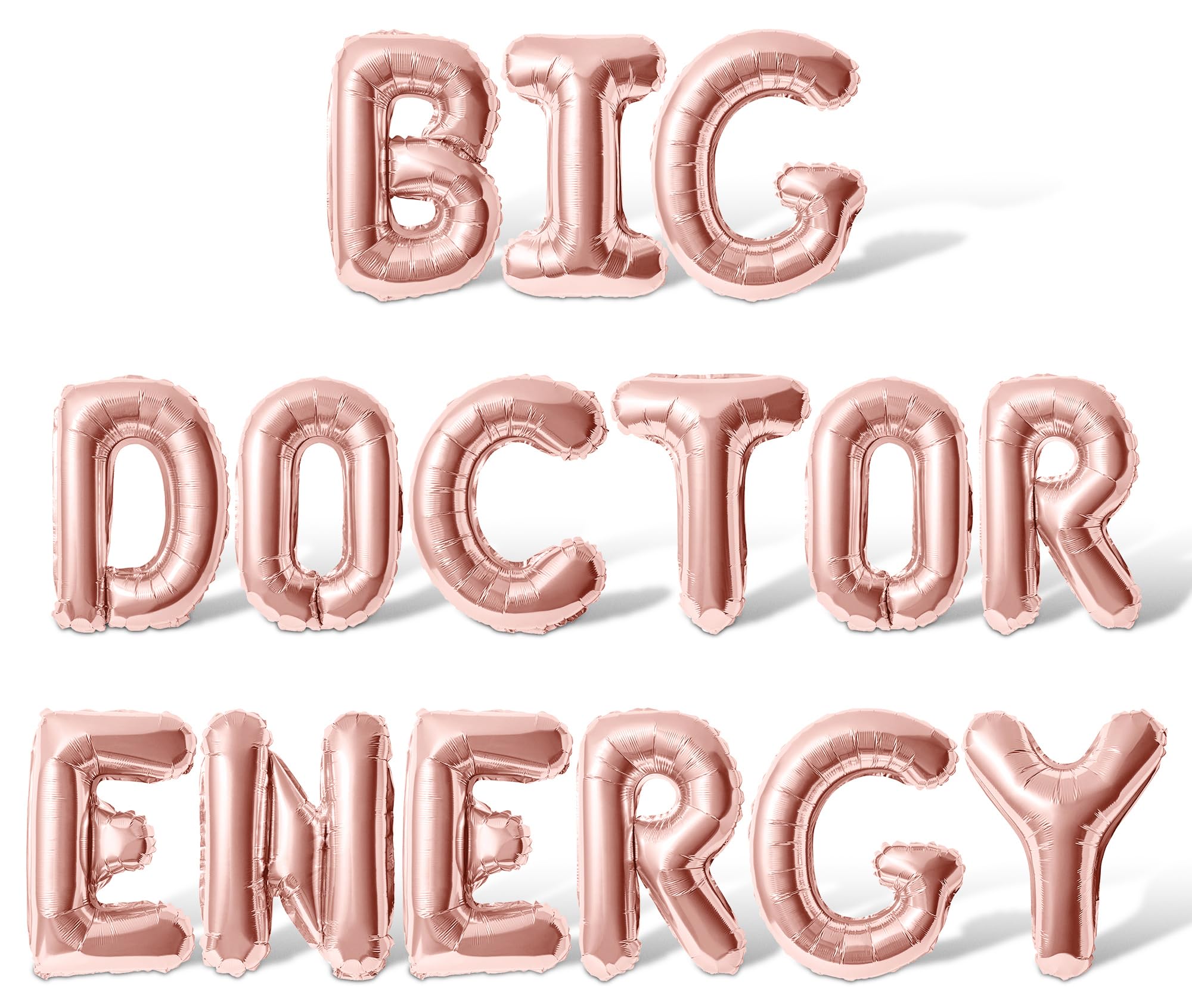 Letter Balloons - BIG DOCTOR ENERGY 16" Inch Alphabet Letters Foil Mylar Balloon Medical School Graduation Party Banner (Rose Gold)