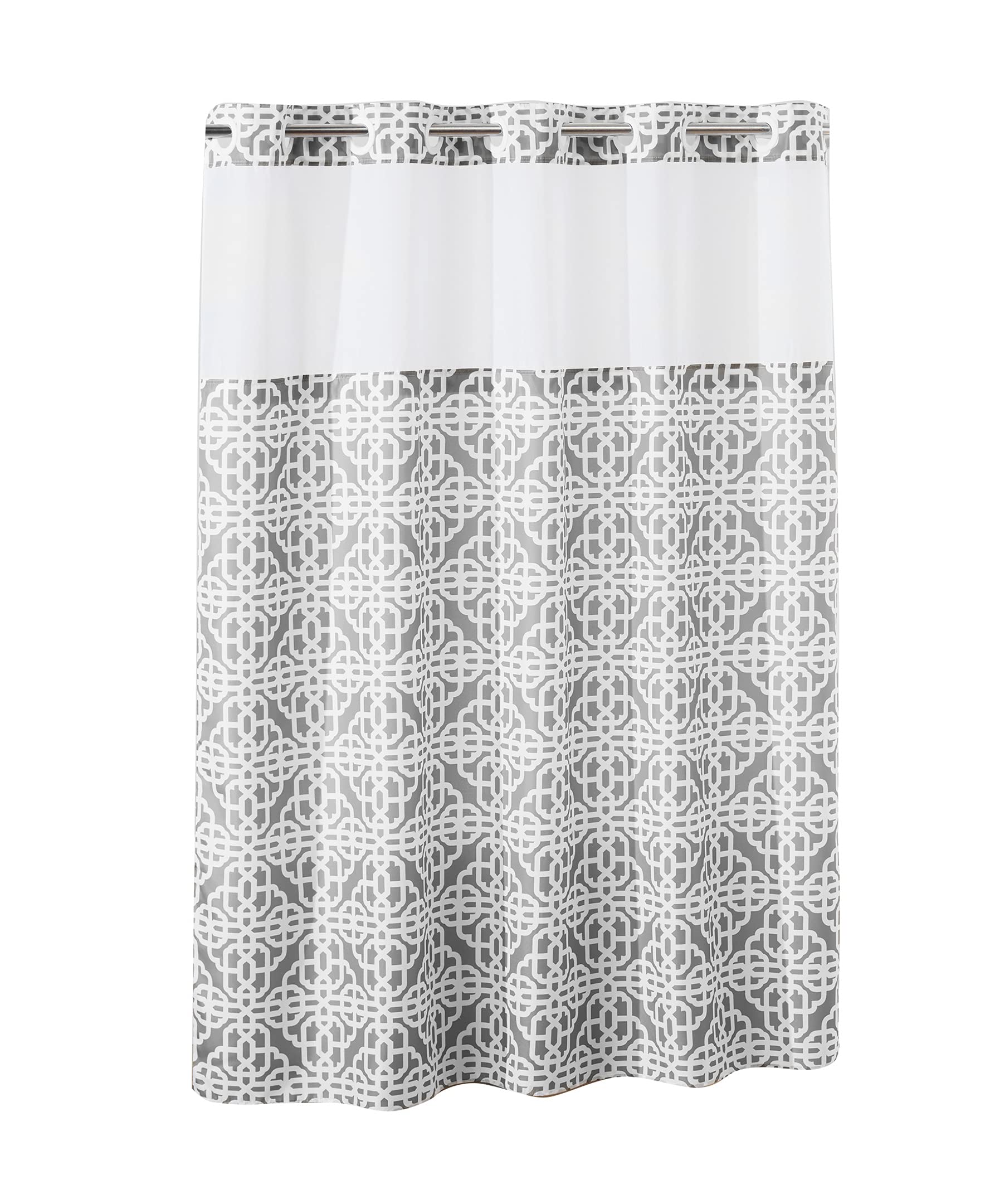 Hookless Branca Shower Curtain with Peva Liner, 71 X 74, Grey
