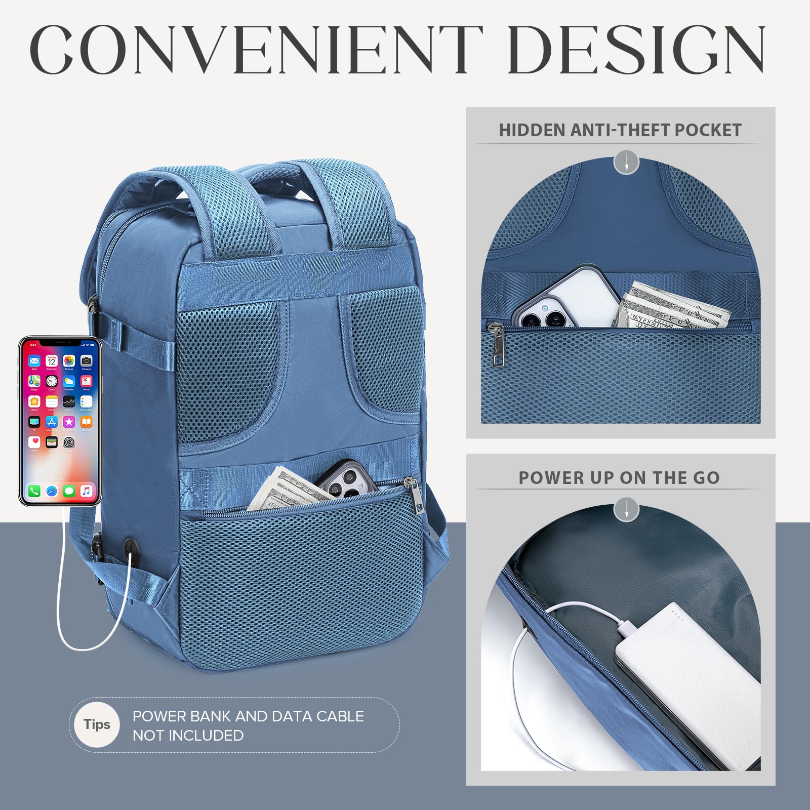 Hayayu Borse da Cabina per Ryanair 40cmx20cmx25cm Bagaglio a Mano Zaino Borsa Zaino da Viaggio Il Sedile Zaino per Ryanair bagaglio a mano Borsa Cabina Viaggio Zaino Travel Casual Daypack