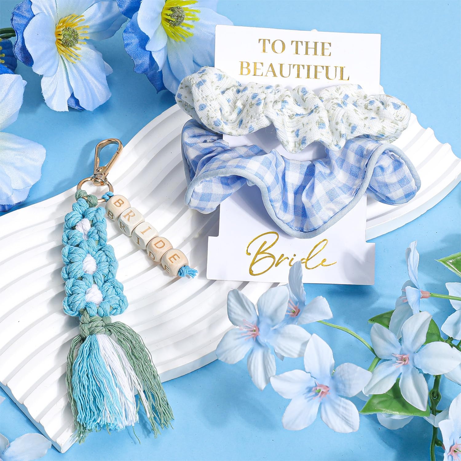 Bridal Shower Gifts for Bride To Be,Bachelorette Gifts Wedding Engagement Gift for Bride,Ocean-Blue Bridal Tote Bag Glass Cup Gift - Image 6