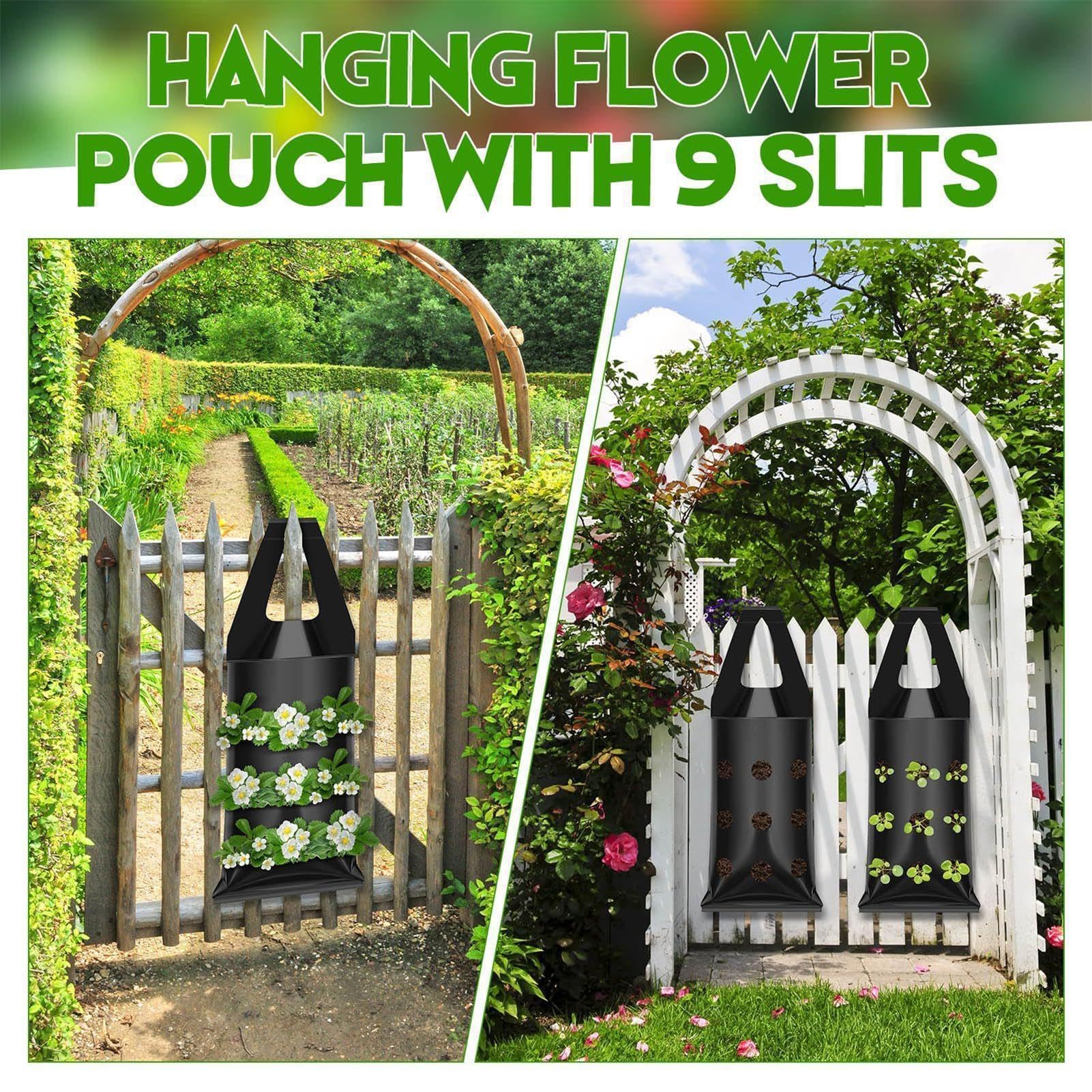 Bolsas de cultivo colgantes para cultivar flores, fresas, tomates, verduras - Bolsas verticales para zanahorias y papas - Perfecto para uso en jardín al aire libre