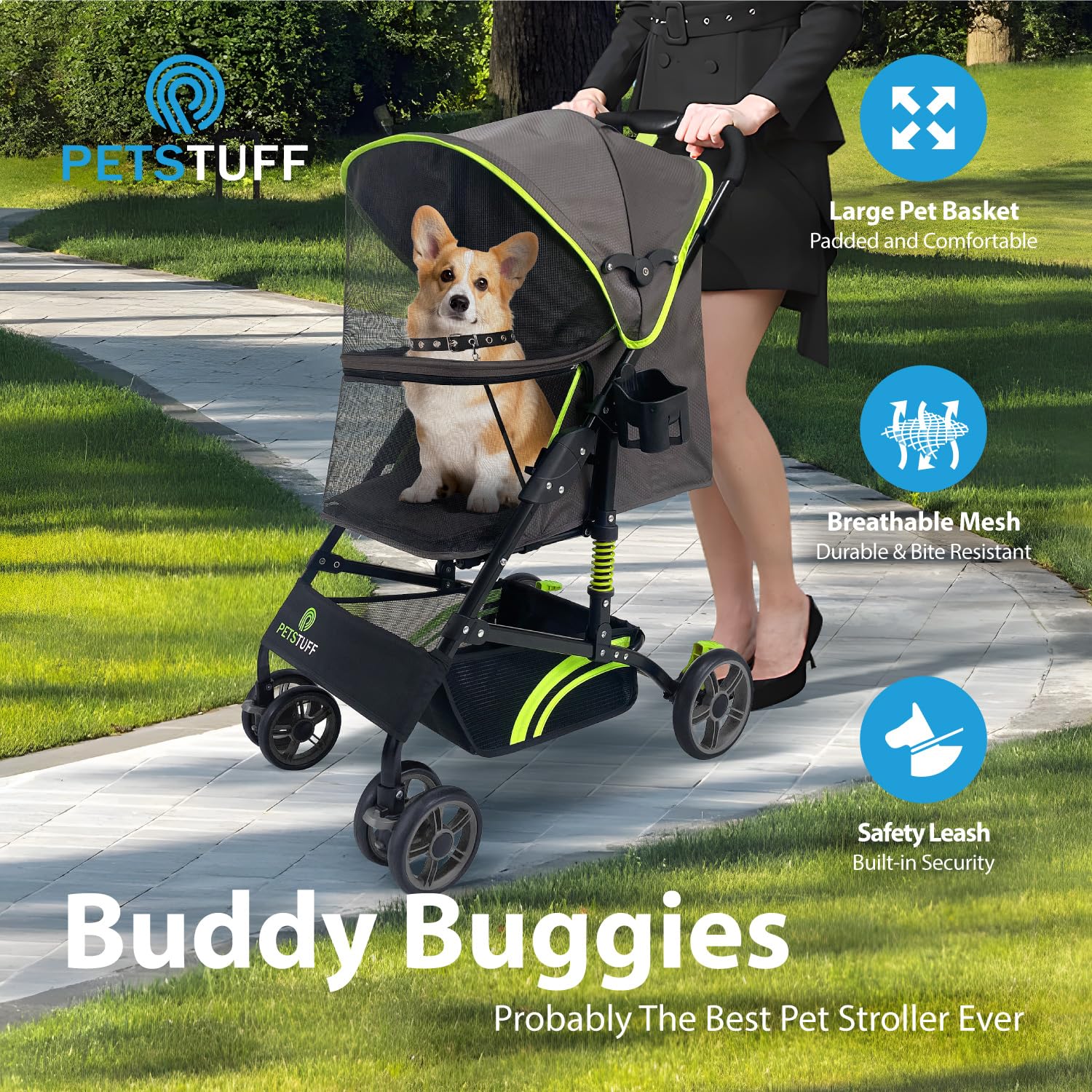 Amazon.co.jp: PETS TUFF 22インチ Buddy Buggies 折りたたみ式ペット
