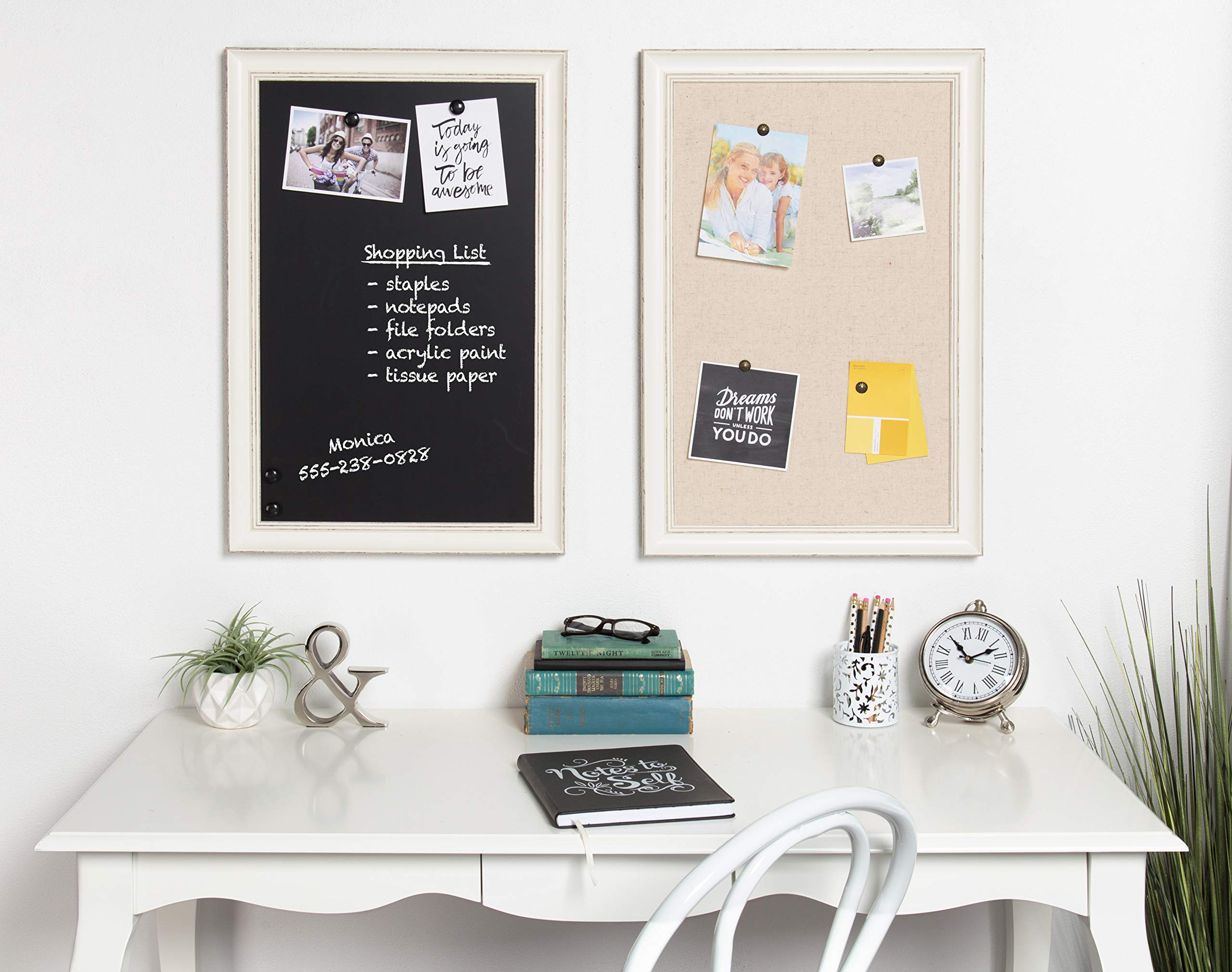 Amazon.com: DesignOvation Macon Framed Linen Fabric Pinboard