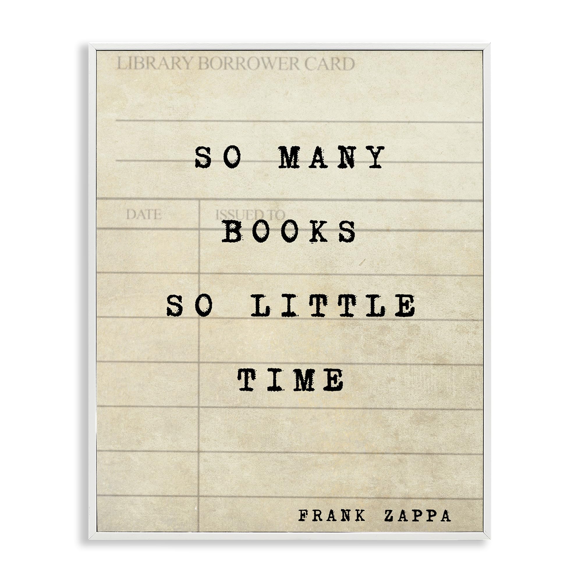 Stupell Industries 'Many Books & Little Time', Framed Giclee Art, White, 16 x 20 Inches, Easy to Hang and Sturdy, Made in USA, by Julia Frost