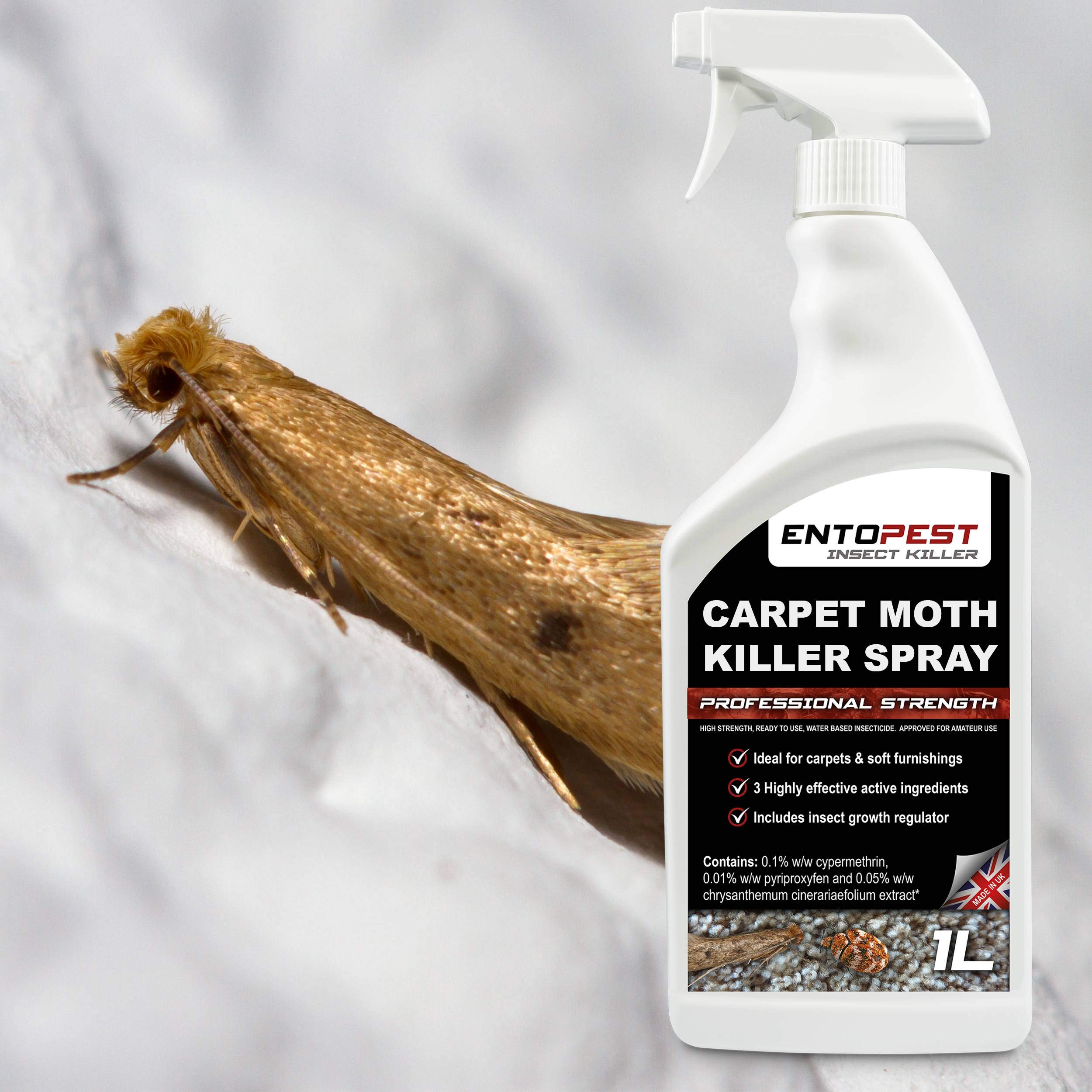 Entopest Killer Spray Carpet Moth & Beetle Control 2 x 1L with Insect Growth Regulator Buy