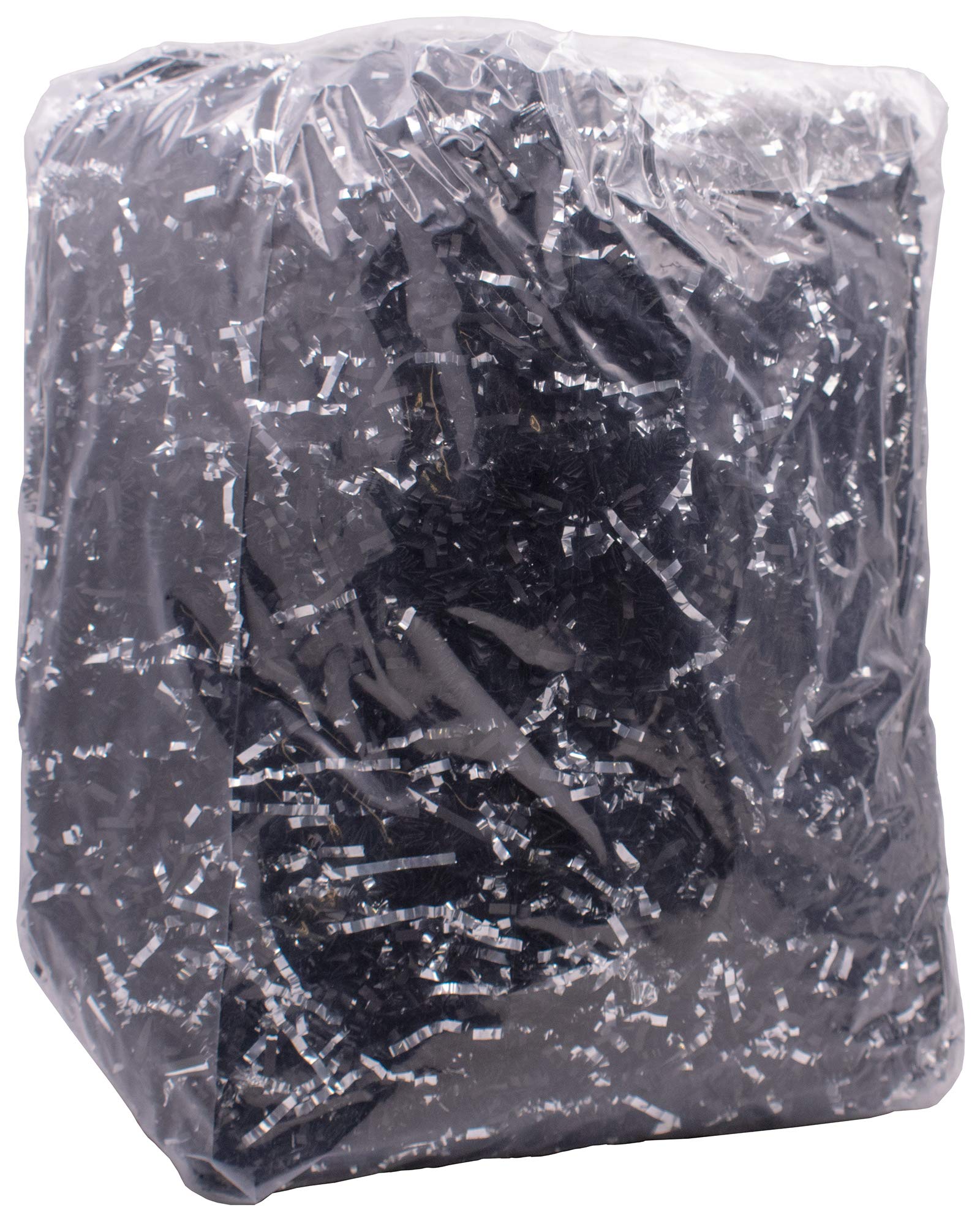 Stephanie Imports Fabriqué aux États-Unis Papier déchiqueté froissé (remplissage en zig) 0,9 kg (noir et argent métallique)