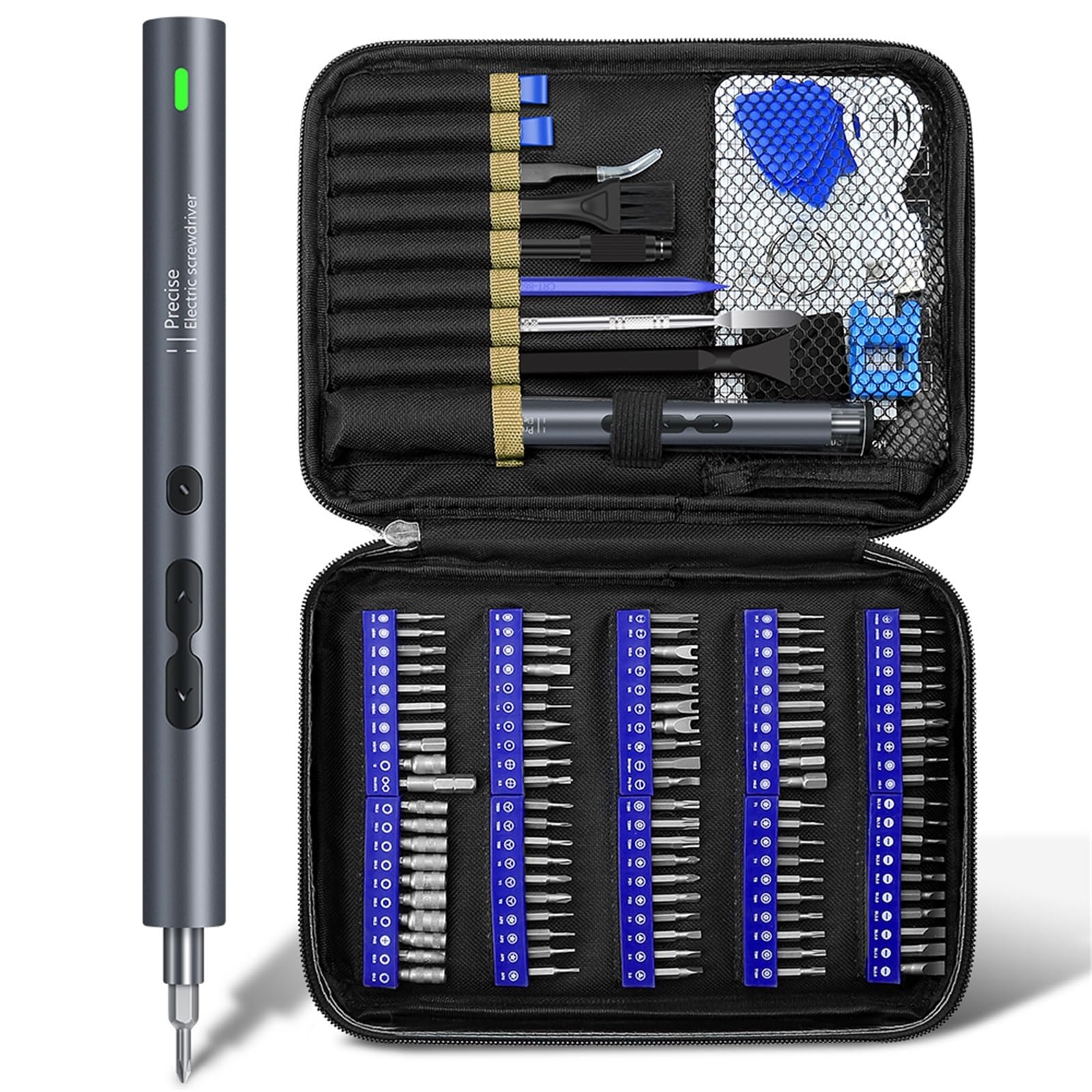 Electric Screwdriver, Precision Electric Screwdriver Set Mini Recharable Kit Cordless Wireless Bits for Cell Phone E Laptop PC