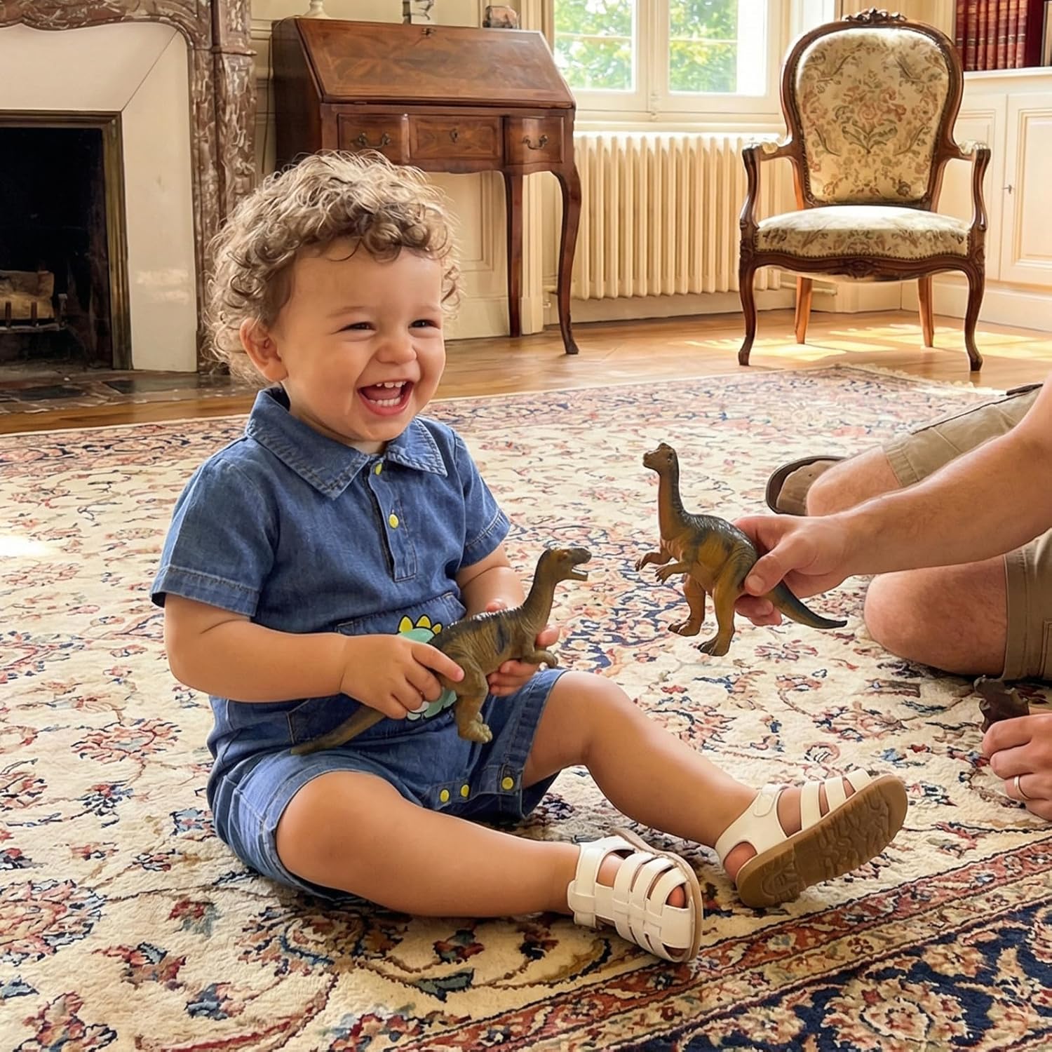 Lamuusaa Newborn Baby Boy Summer Clothes Short Sleeve Denim Lapel Romper Dinosaur Bodysuit One Piece Jumpsuit Overalls 0-18M - Image 3