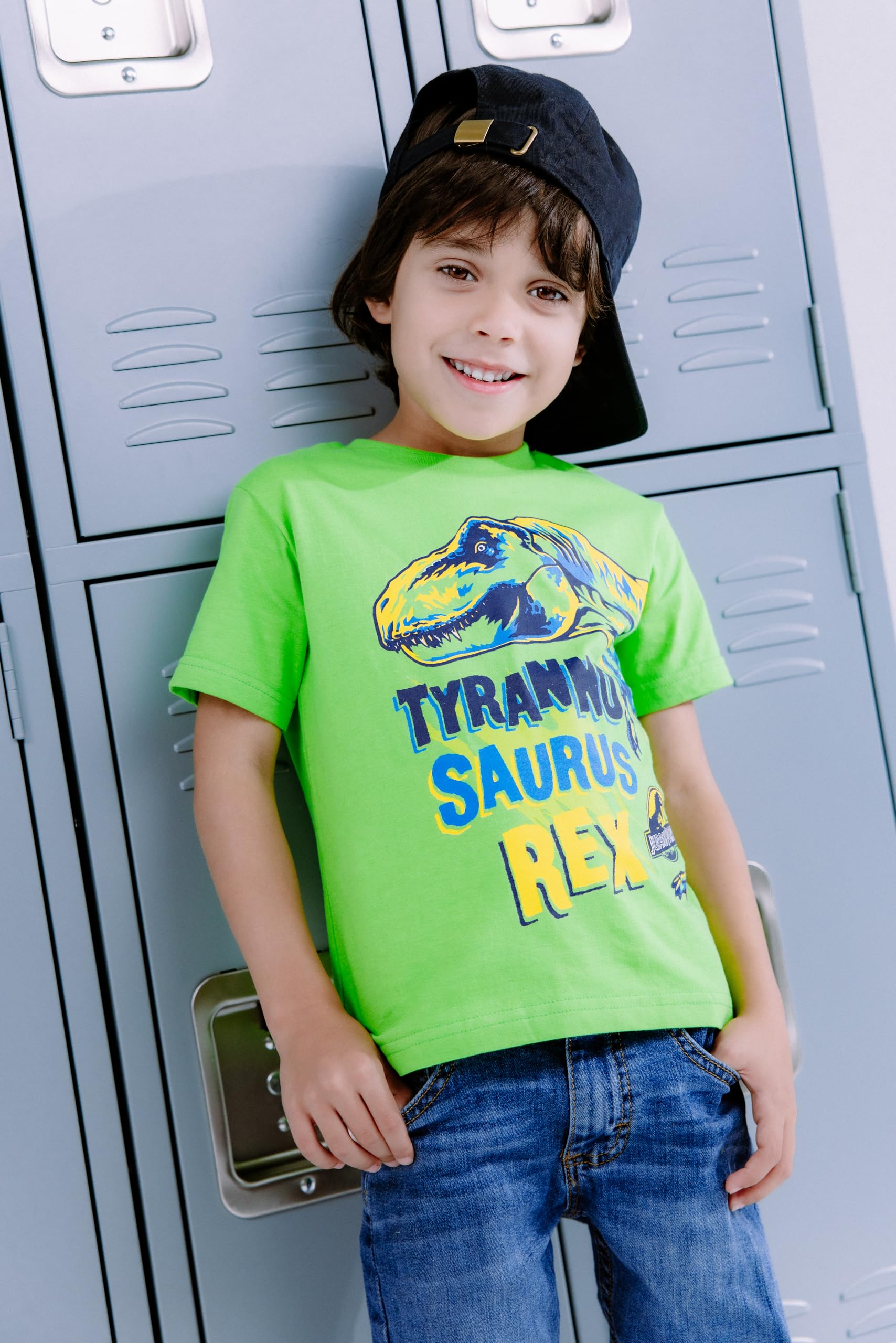 Jurassic World Dinosaur Toddler Boys 4 Pack Graphic T-Shirt Red/Green/Blue 2T
